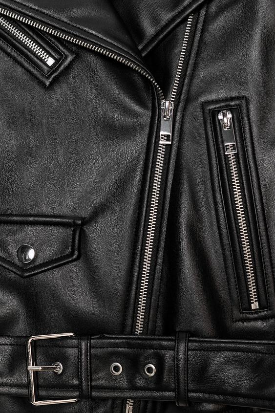 Blouson biker effet cuir