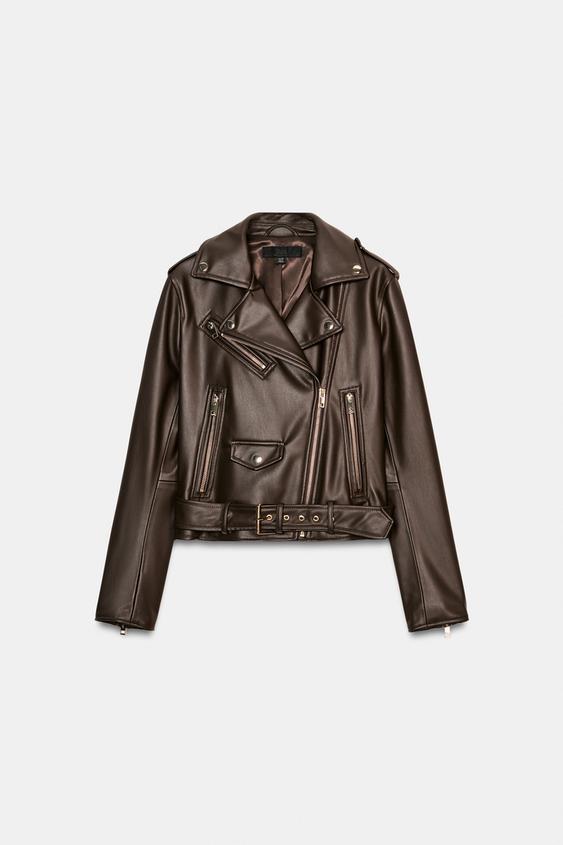 Blouson biker effet cuir