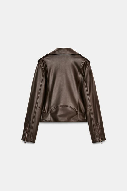 Blouson biker effet cuir