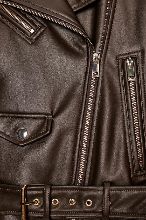 Blouson biker effet cuir