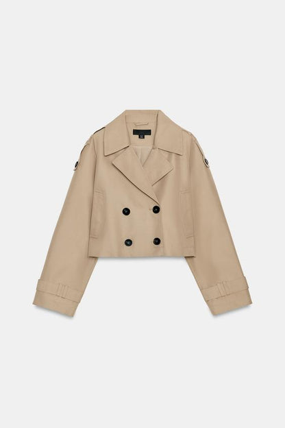Trench court croisé