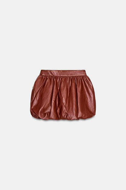 Jupe mini ballon effet cuir