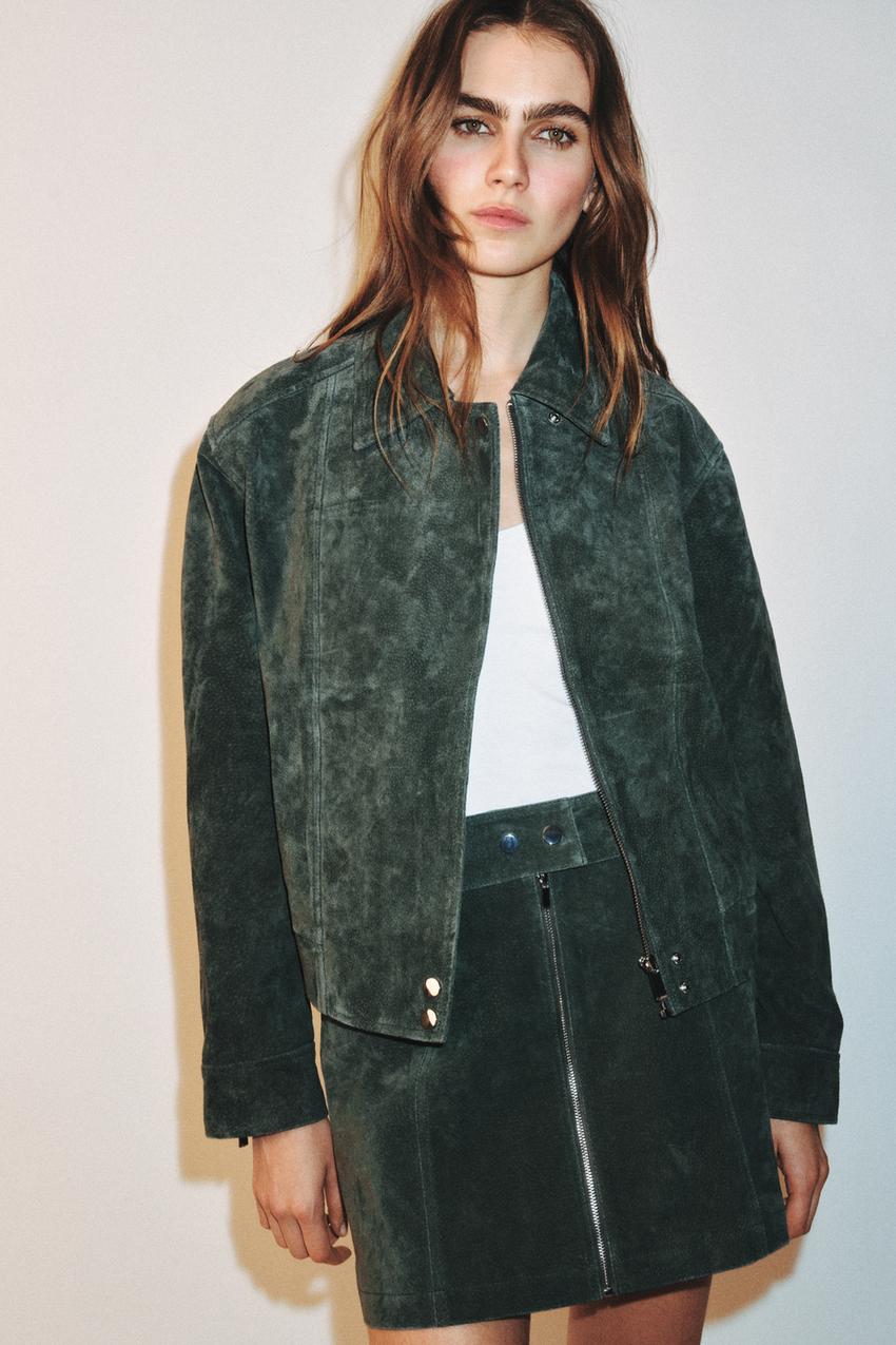 Blouson 100 % cuir suédé