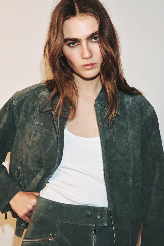 Blouson 100 % cuir suédé