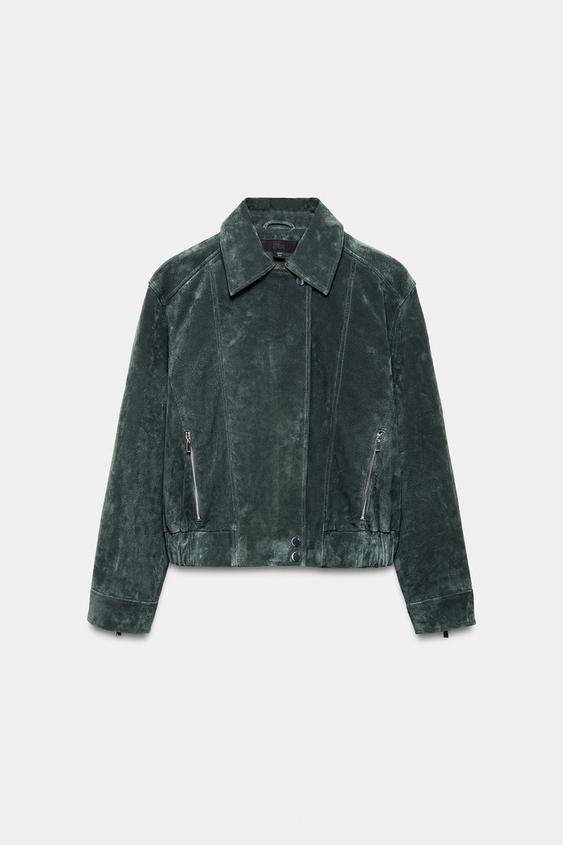 Blouson 100 % cuir suédé