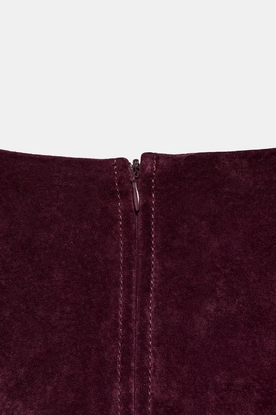 Robe courte 100 % cuir suédé