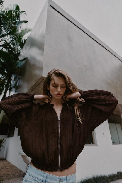 Veste en organza plissée