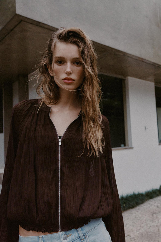 Veste en organza plissée