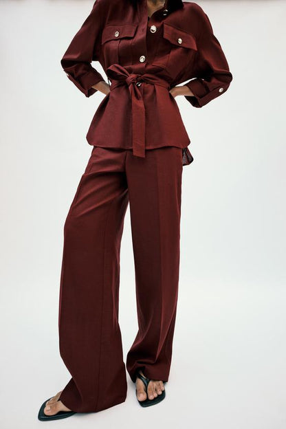 Pantalon droit en lin