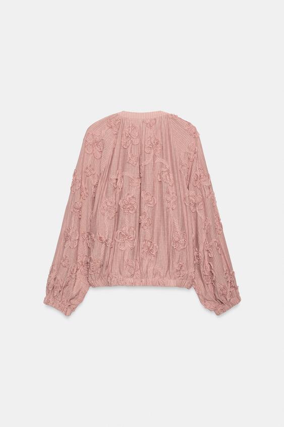 Veste oversize structurée à fleurs