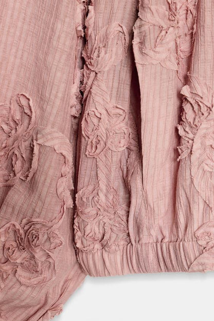 Veste oversize structurée à fleurs