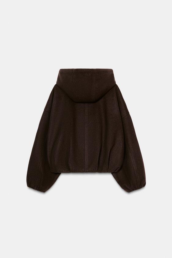 Veste bomber oversize douce à capuche