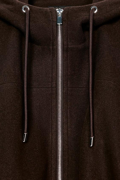 Veste bomber oversize douce à capuche