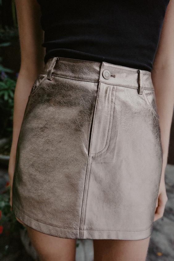Jupe mini effet cuir