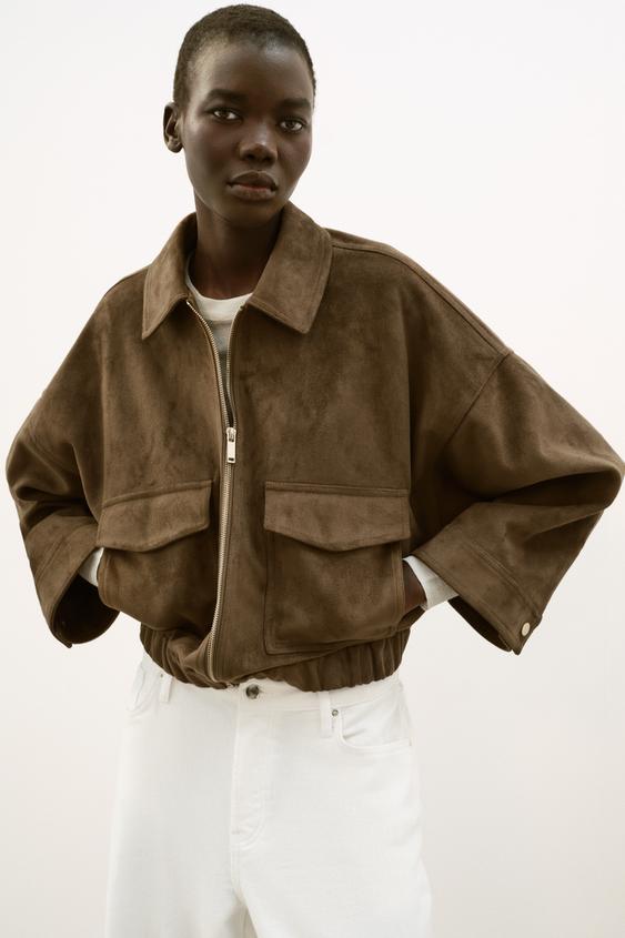 Blouson effet suédine