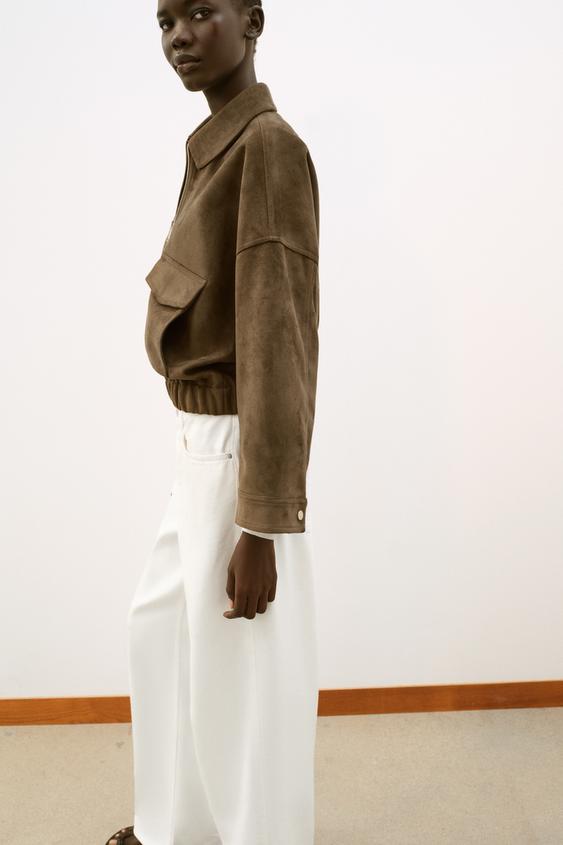 Blouson effet suédine