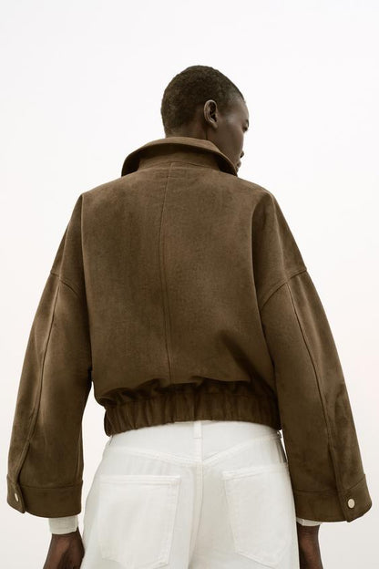 Blouson effet suédine