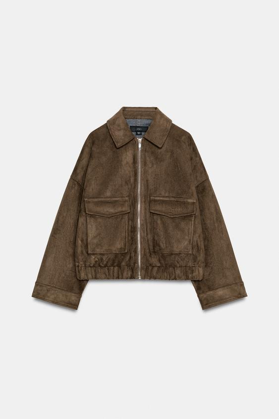 Blouson effet suédine