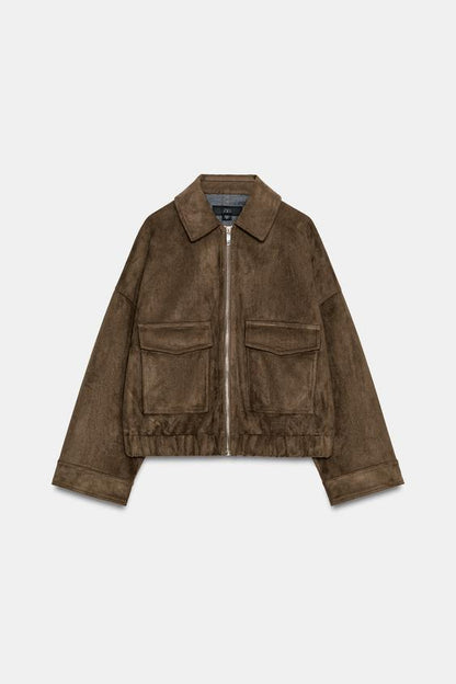 Blouson effet suédine