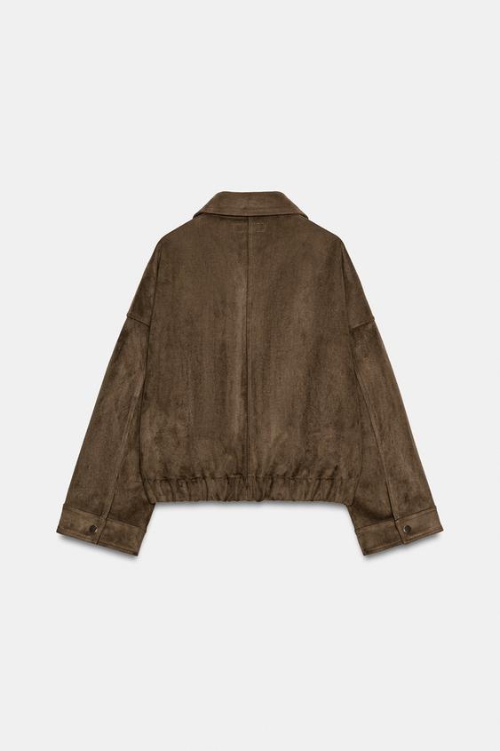 Blouson effet suédine