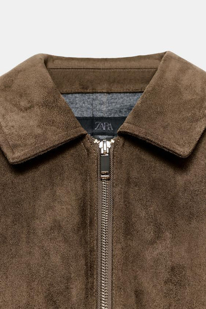Blouson effet suédine