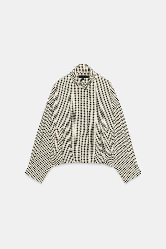 Veste bomber à carreaux
