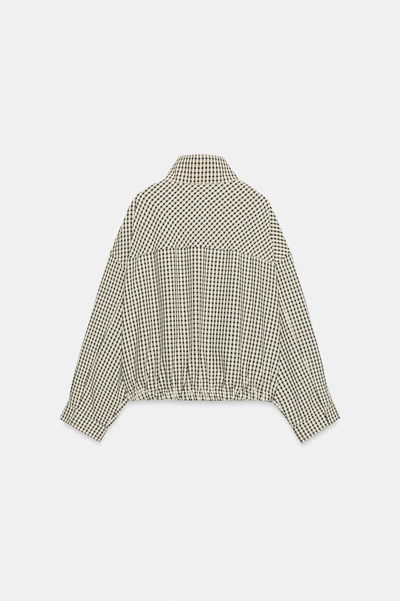 Veste bomber à carreaux