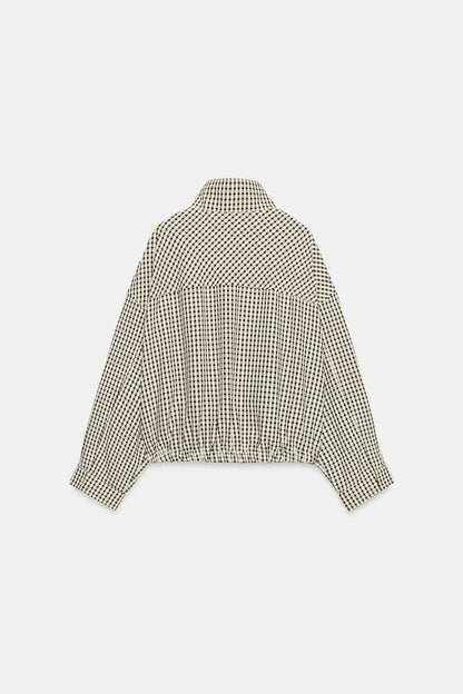 Veste bomber à carreaux