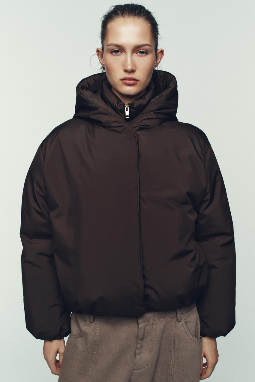 Anorak matelassé à capuche déperlant coupe-vent