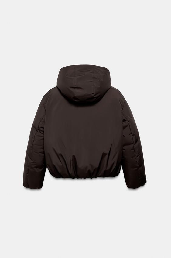 Anorak matelassé à capuche déperlant coupe-vent