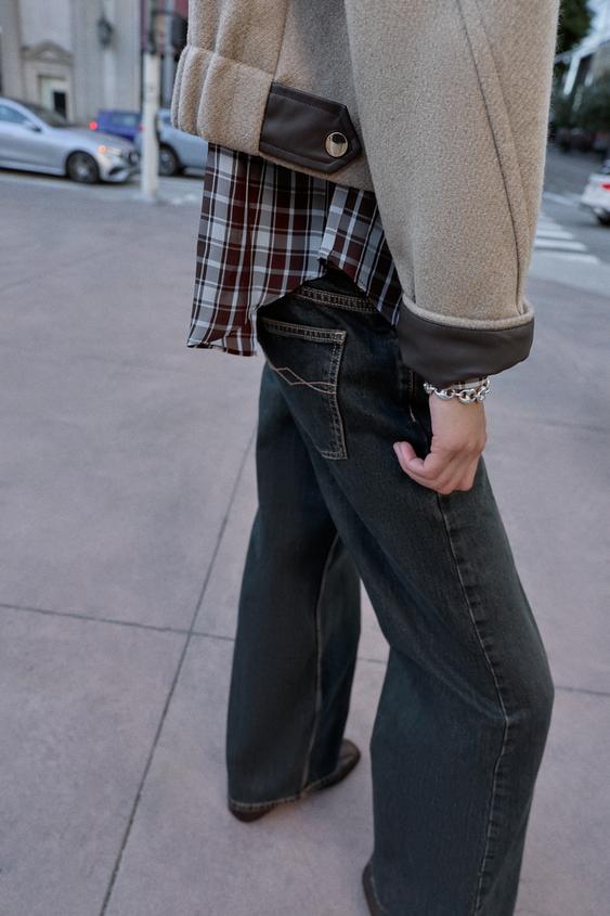 Veste bomber à finitions effet cuir
