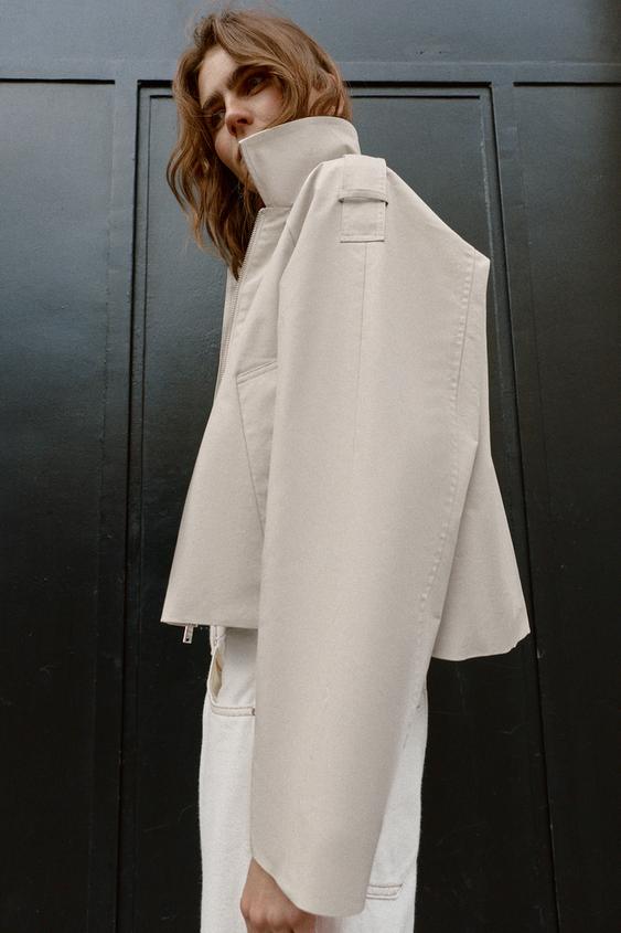 Trench court croisé