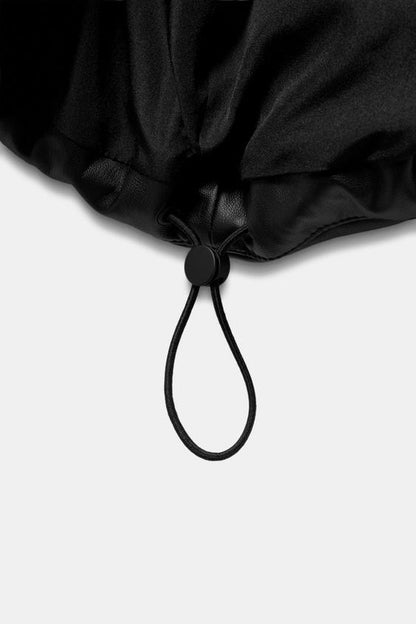 Anorak matelassé effet cuir déperlant coupe-vent