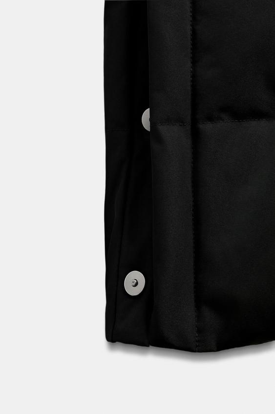 Anorak long matelassé 70 % duvet, 30 % plumes, à capuche, déperlant et coupe-vent