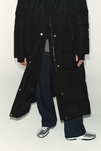 Anorak 60 % duvet, 40 % plumes, à capuche, déperlant et coupe-vent
