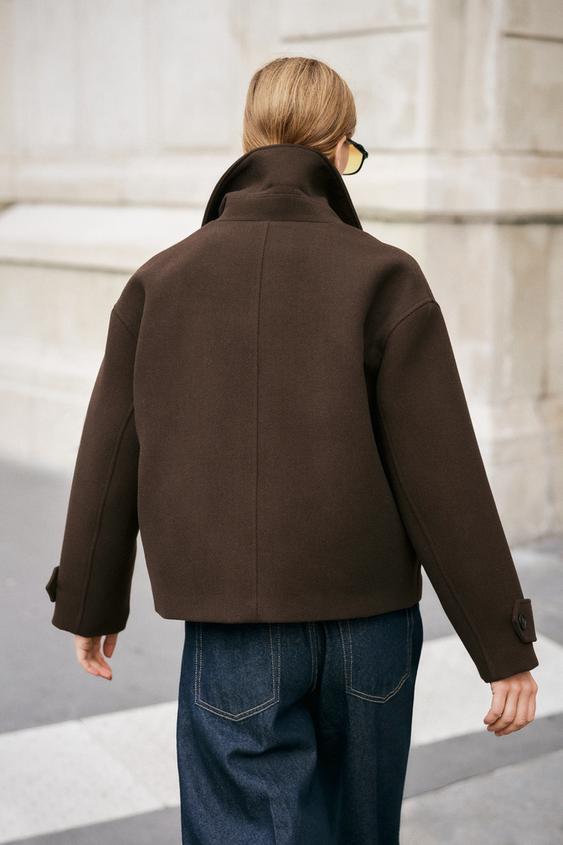 Manteau court croisé