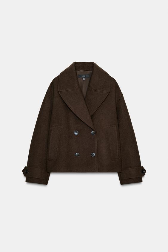 Manteau court croisé