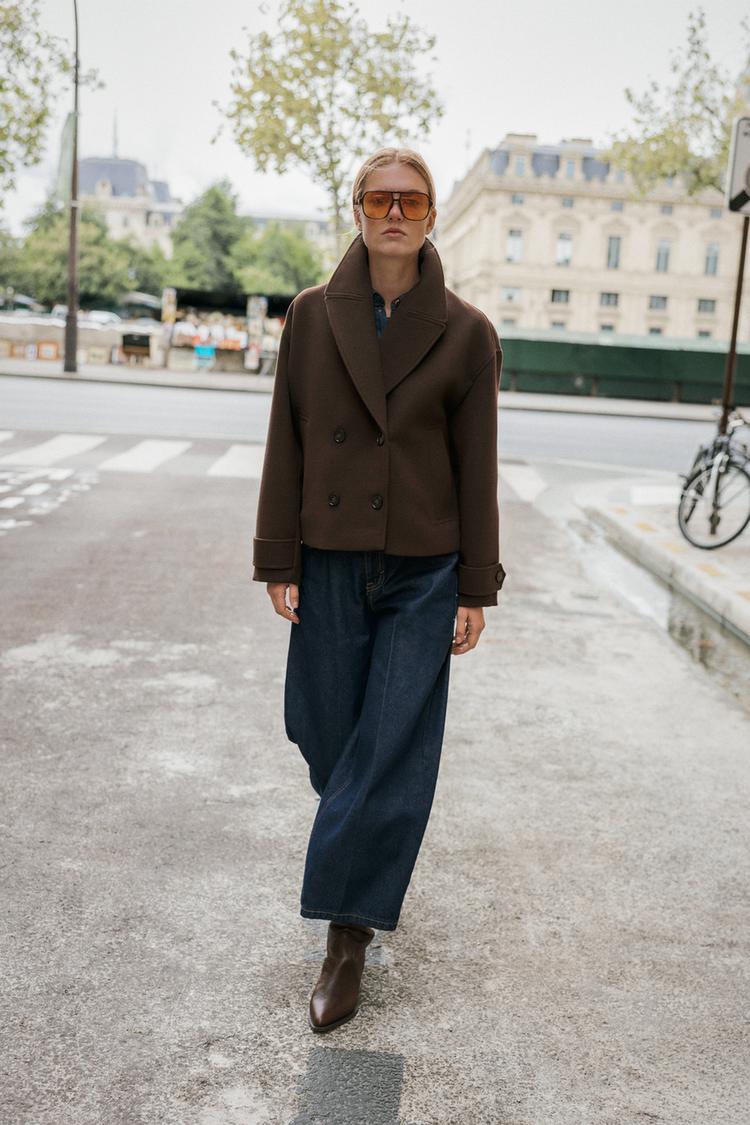 Manteau court croisé