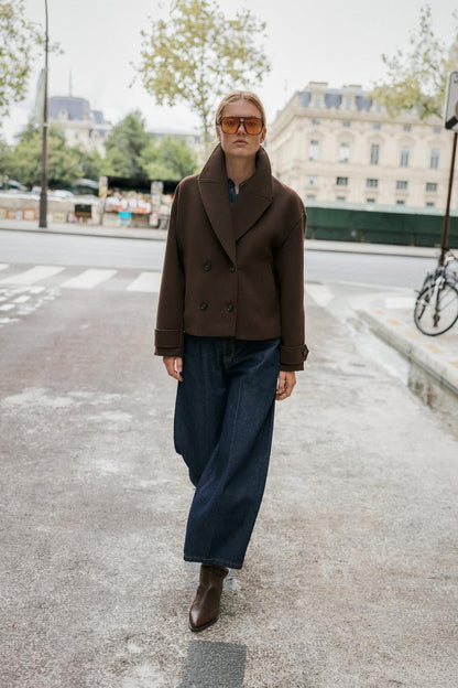 Manteau court croisé