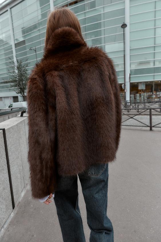 Blouson réversible double-face effet fourrure