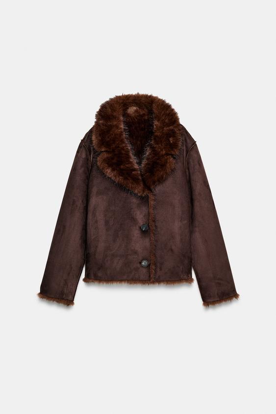 Blouson réversible double-face effet fourrure