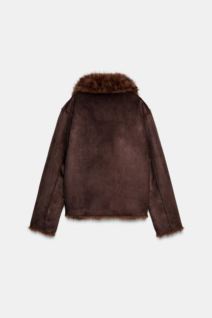 Blouson réversible double-face effet fourrure