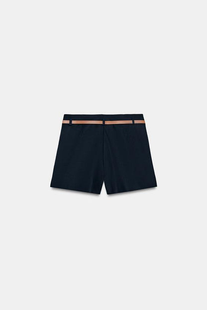 Bermuda taille haute avec ceinture