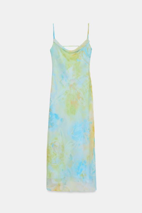 Robe midi drapée imprimée