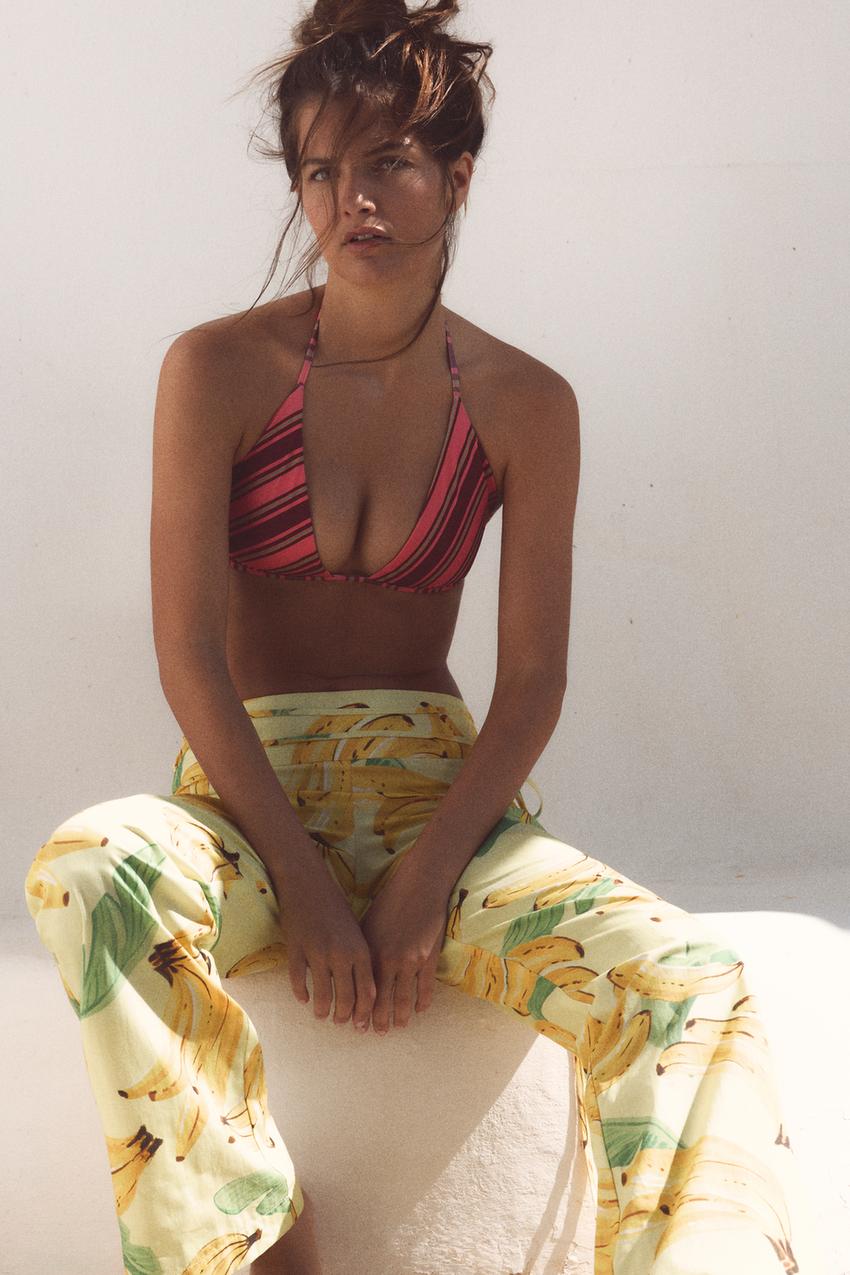 Pantalon à imprimé fruits et cordon