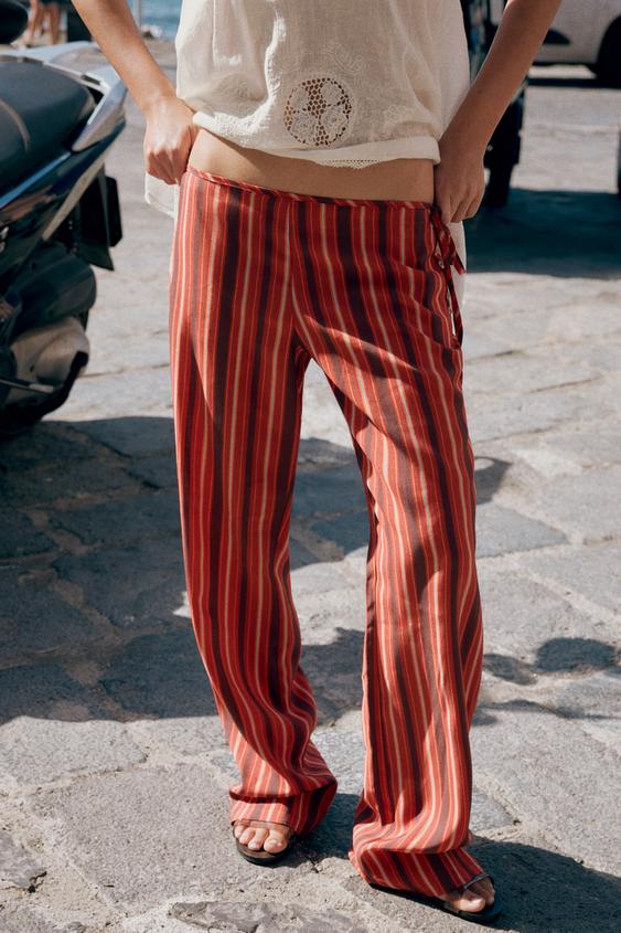 Pantalon fluide à rayures