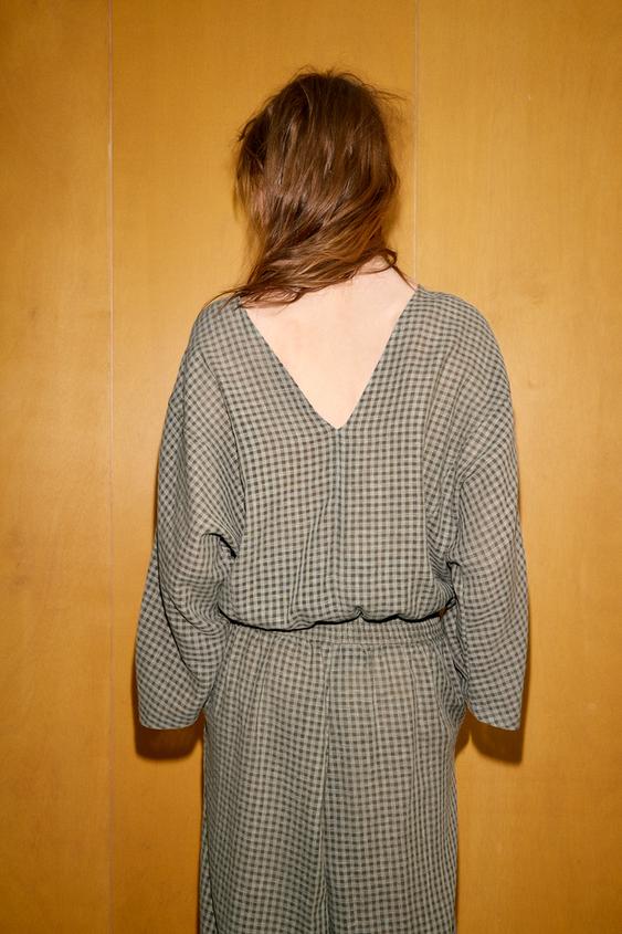 Chemise cape à carreaux