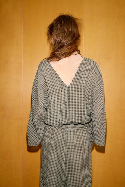 Chemise cape à carreaux