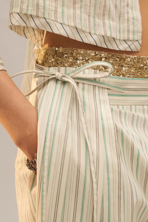 Pantalon style pyjama à rayures Édition limitée