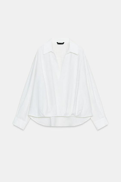 Chemise en lin à bas bouffant